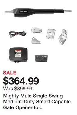 Tractor Supply Company Mighty Mule Single Swing Medium-Duty Smart Capable Gate Opener for Gates Up to 16 ft. L or 550 lb offer