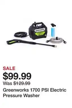 Tractor Supply Company Greenworks 1700 PSI Electric Pressure Washer offer