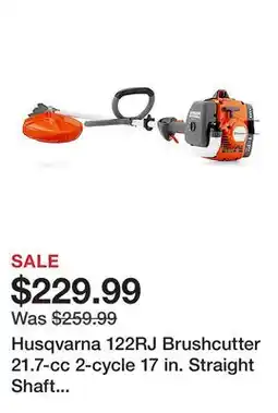 Tractor Supply Company Husqvarna 122RJ Brushcutter 21.7-cc 2-cycle 17 in. Straight Shaft Gas String Trimmer offer