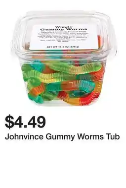 Wegmans Johnvince Gummy Worms Tub offer