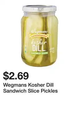 Wegmans Wegmans Kosher Dill Sandwich Slice Pickles offer