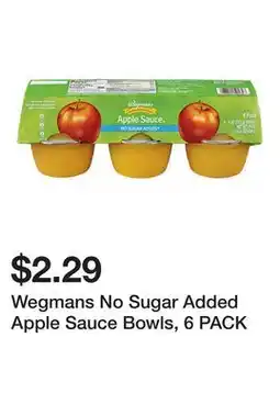 Wegmans Wegmans No Sugar Added Apple Sauce Bowls offer