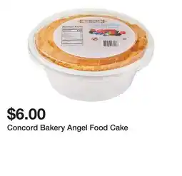 Wegmans Concord Bakery Angel Food Cake offer