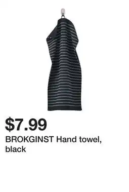 Ikea BROKGINST Hand towel, black offer