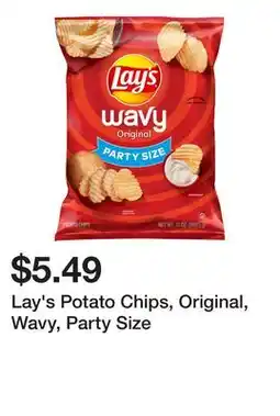 Wegmans Lay's Potato Chips, Original, Wavy, Party Size offer