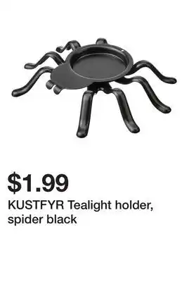Ikea KUSTFYR Tealight holder, spider black offer