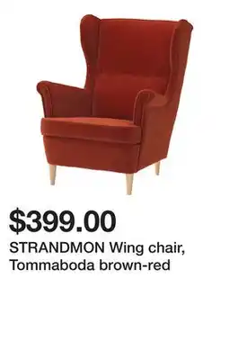Ikea STRANDMON Wing chair, Tommaboda brown-red offer