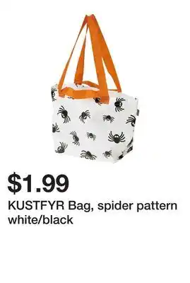 Ikea KUSTFYR Bag, spider pattern white/black offer