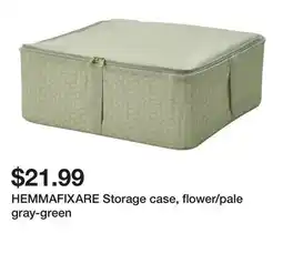 Ikea HEMMAFIXARE Storage case, flower/pale gray-green offer