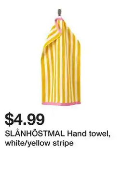 Ikea SLÅNHÖSTMAL Hand towel, white/yellow stripe offer