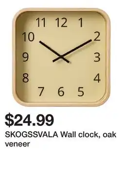 Ikea SKOGSSVALA Wall clock, oak veneer offer
