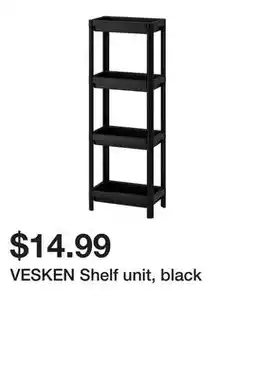 Ikea VESKEN Shelf unit, black offer