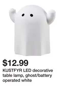 Ikea KUSTFYR LED decorative table lamp, ghost/battery operated white offer