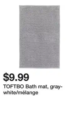 Ikea TOFTBO Bath mat, gray-white/mélange offer