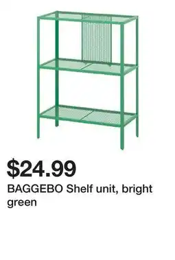 Ikea BAGGEBO Shelf unit, bright green offer