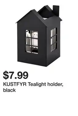 Ikea KUSTFYR Tealight holder, black offer