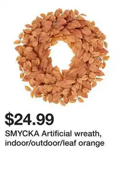 Ikea SMYCKA Artificial wreath, indoor/outdoor/leaf orange offer