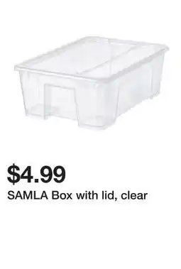 Ikea SAMLA Box with lid, clear offer