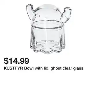 Ikea KUSTFYR Bowl with lid, ghost clear glass offer