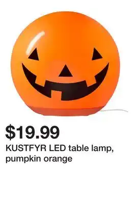 Ikea KUSTFYR LED table lamp, pumpkin orange offer