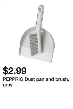 Ikea PEPPRIG Dust pan and brush, gray offer