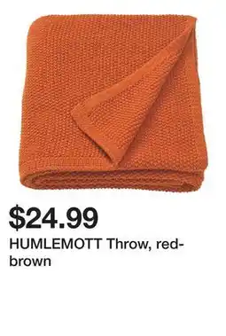 Ikea HUMLEMOTT Throw, red-brown offer