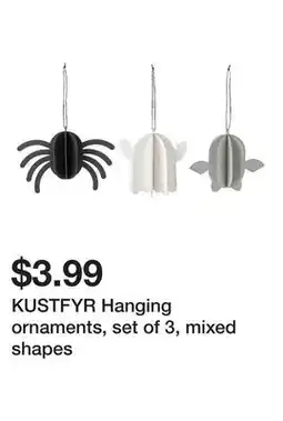 Ikea KUSTFYR Hanging ornaments, set of 3, mixed shapes offer