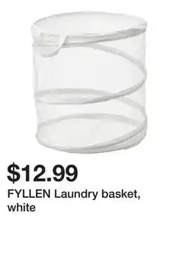 Ikea FYLLEN Laundry basket, white offer