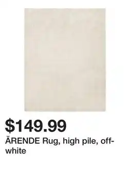 Ikea ÄRENDE Rug, high pile, off-white offer