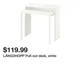Ikea LÄNGDHOPP Pull-out desk, white offer