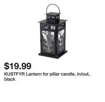 Ikea KUSTFYR Lantern for pillar candle, in/out, black offer