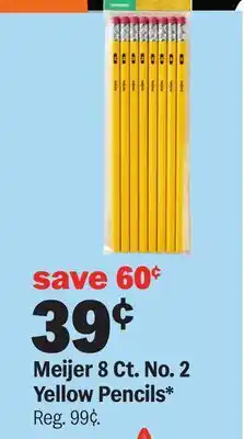 Meijer Meijer 8 Ct. No. 2 Yellow Pencils offer