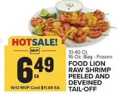 Food Lion FOOD LION RAW SHRIMP PEELED AND DEVEINED TAIL-OFF offer