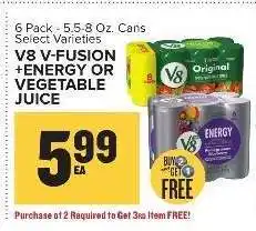 Food Lion V8 V-Fusion +Energy or Vegetable Juice offer