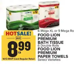 Food Lion FOOD LION PREMIUM BATH TISSUE / FOOD LION PREMIUM PAPER TOWELS offer