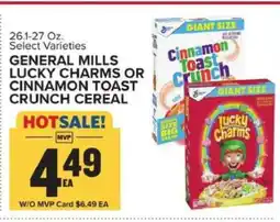 Food Lion General Mills Lucky Charms or Cinnamon Toast Crunch Cereal offer