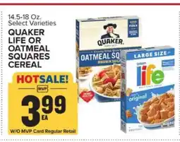 Food Lion Quaker Life or Oatmeal Squares Cereal offer