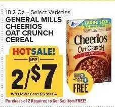Food Lion GENERAL MILLS CHEERIOS OAT CRUNCH CEREAL offer