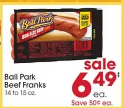 Giant Eagle Ball Park Beef Franks offer