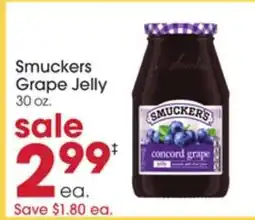 Giant Eagle Smuckers Grape Jelly offer