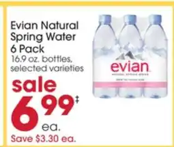 Giant Eagle Evian Natural Spring Water 6 Pack offer