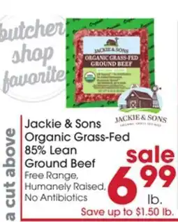Giant Eagle Jackie & Sons Organic Grass-Fed 85% Lean Ground Beef offer