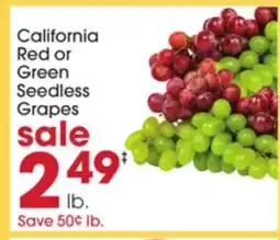 Giant Eagle California Red or Green Seedless Grapes offer