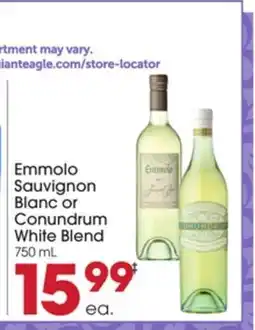 Giant Eagle Emmolo Sauvignon Blanc or Conundrum White Blend offer
