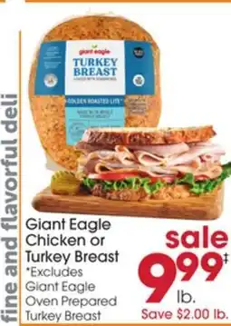 Giant Eagle Giant Eagle Chicken or Turkey Breast offer