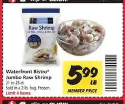Safeway waterfront BISTRO Jumbo Raw Shrimp offer