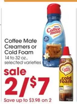 Giant Eagle Coffee Mate Creamers or Cold Foam offer