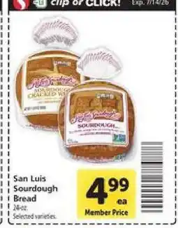 Safeway San Luis Sourdough Bread offer