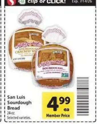 Safeway San Luis Sourdough Bread offer
