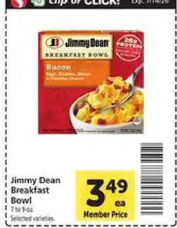 Safeway Jimmy Dean Breakfast Bowl offer